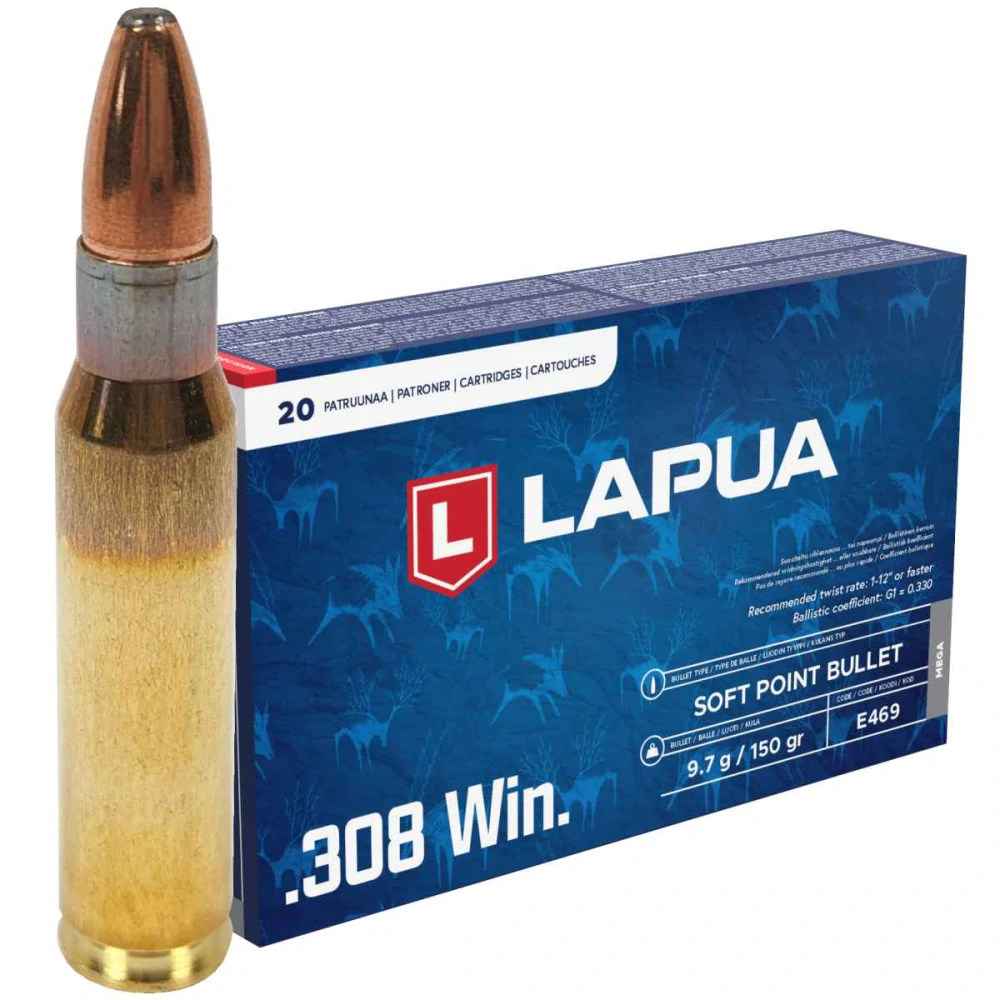 Náboj Lapua .308 Win Mega, SP, 9,72 g, 150 gr