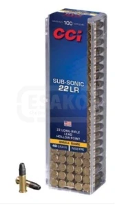 Náboj kulový CCI, Small Game - SUBSONIC HP, .22 LR, 40GR (2,6g), LHP