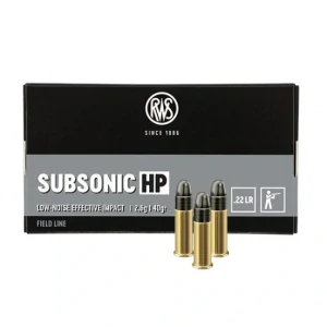 Náboj kulový RWS, Subsonic, .22LR, 40GR (2,6g), Hollow Point