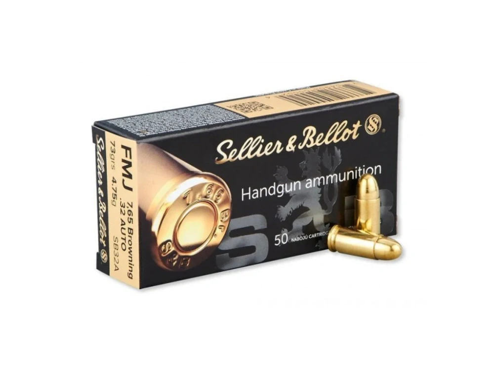 7,65mm Browning SB FMJ Celoplášť 4,75g (73gr) 50 ks