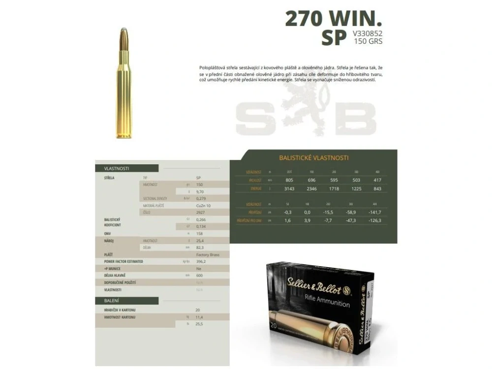 270 Win. SB SP 9,7g (150gr) 20 ks
