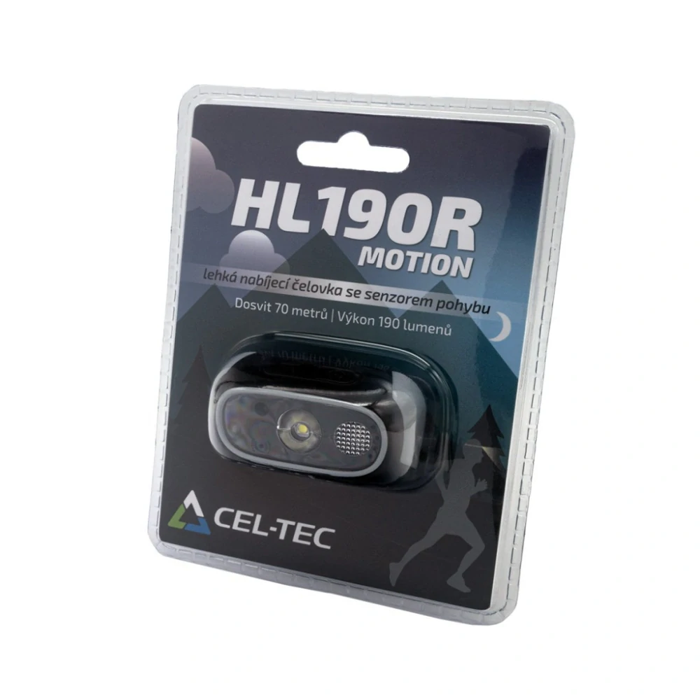 Nabíjecí čelovka se senzorem pohybu CEL-TEC HL190R Motion