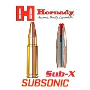 Náboj kulový Hornady, Subsonic, 7,62x39mm, 255GR (16,5g), SUB-X